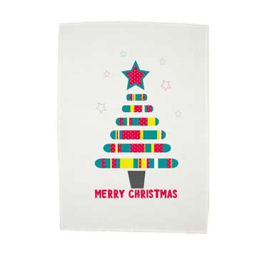 Personalised Christmas Tea Towel - Christmas Tree
